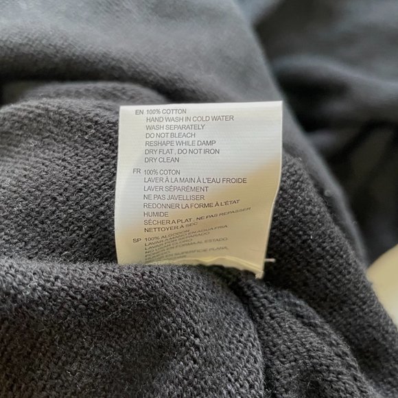 New Cloth by Design Convertible Tie Side Slit Sweater Black Purple Size Medium - Picture 16 of 16